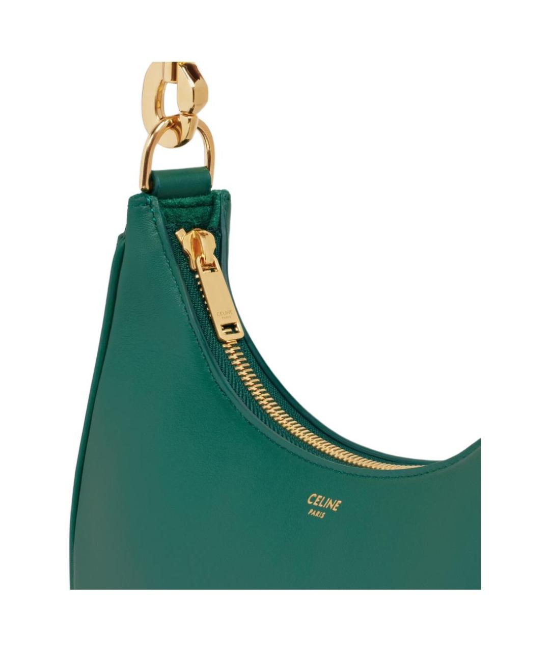 CELINE Зеленая кожаная сумка через плечо, фото 4