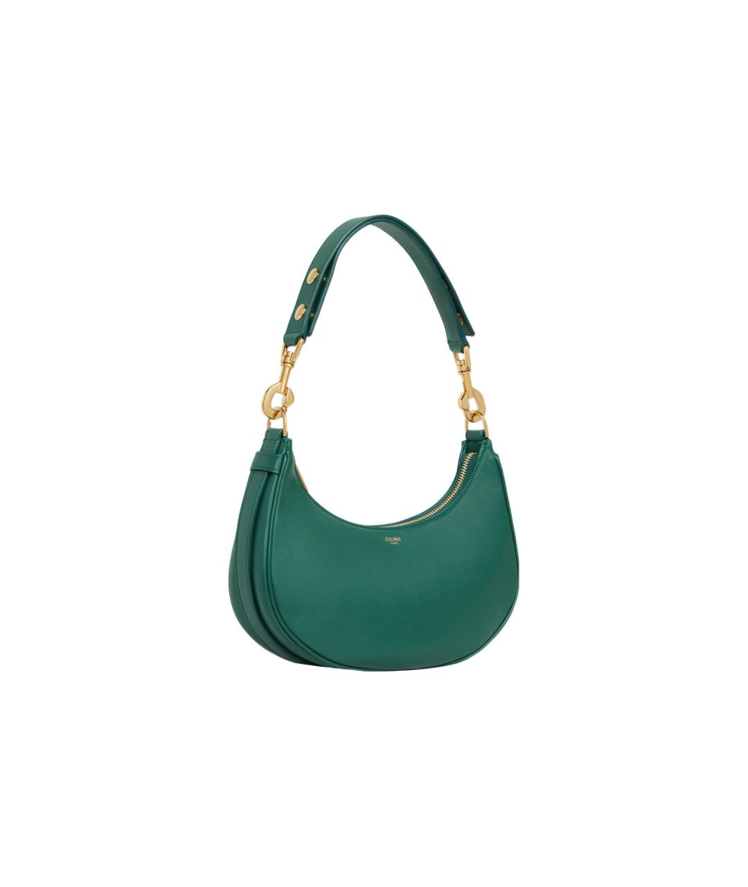 CELINE Зеленая кожаная сумка через плечо, фото 2