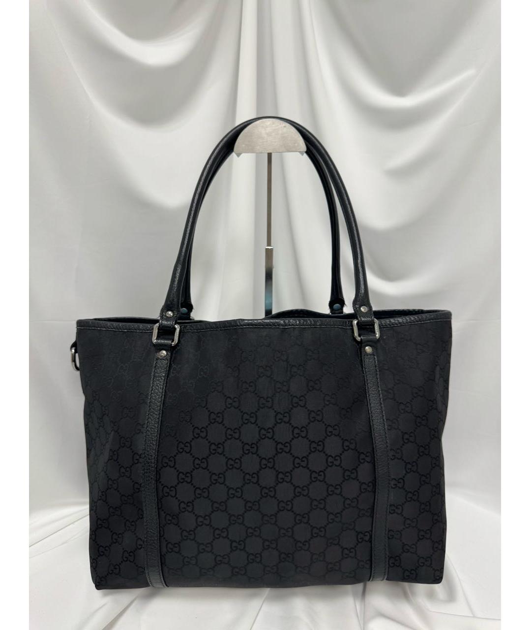 GUCCI Черная кожаная сумка тоут, фото 4