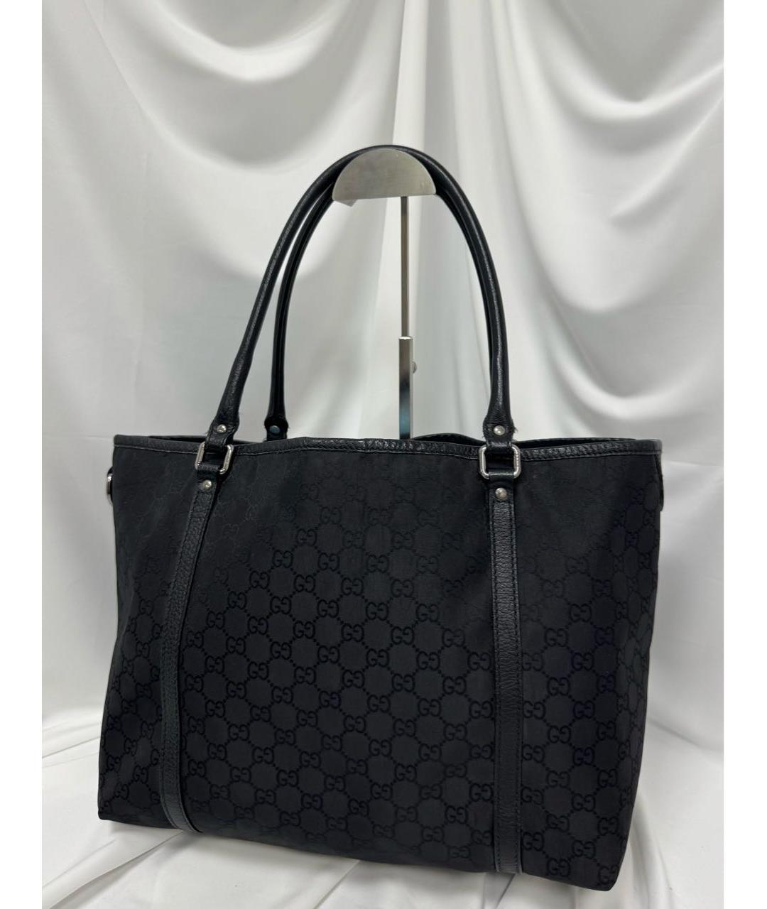 GUCCI Черная кожаная сумка тоут, фото 3