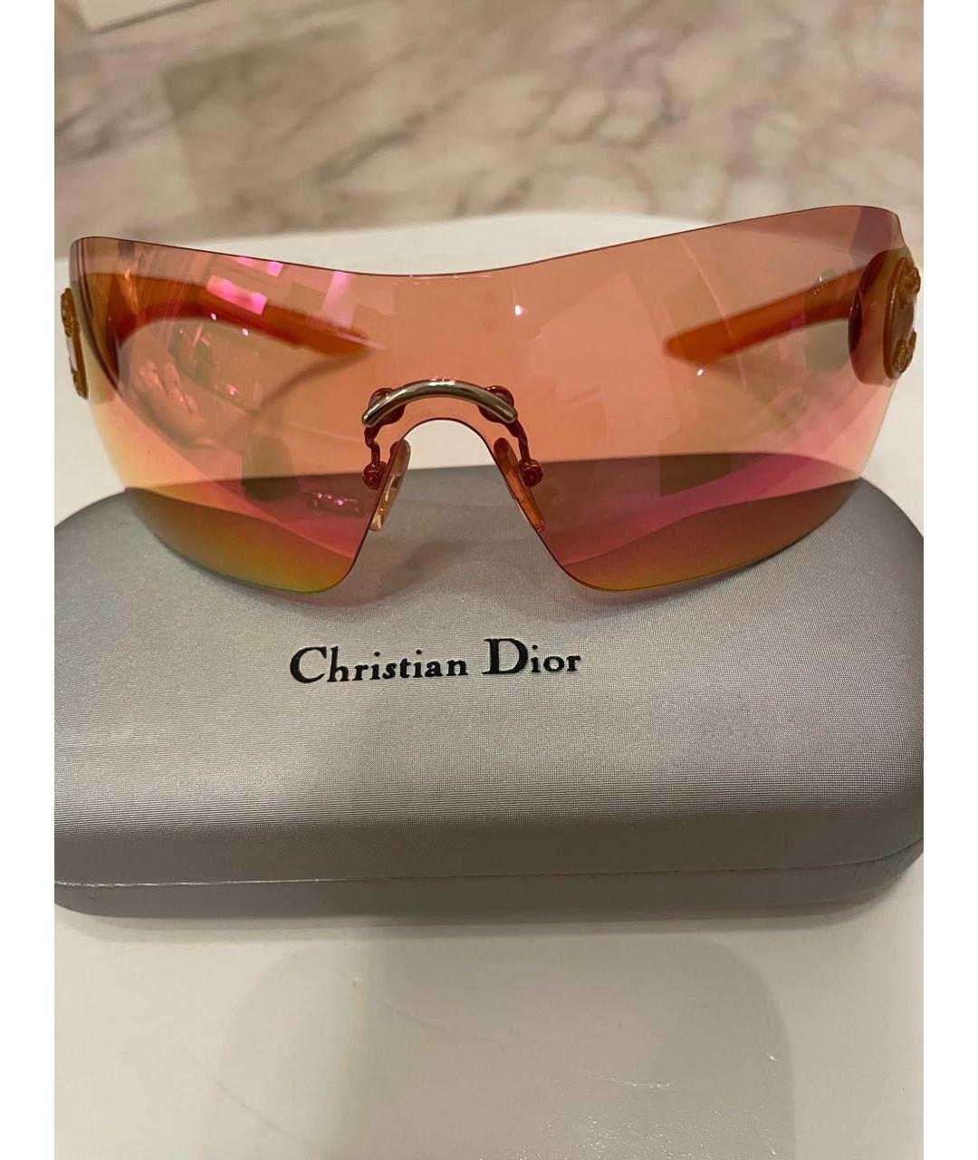 CHRISTIAN DIOR Оранжевое пластиковые солнцезащитные очки, фото 6