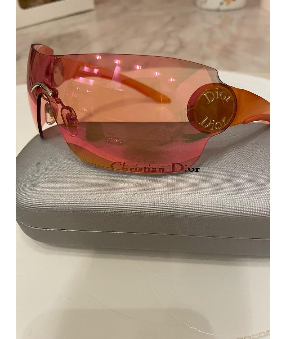 CHRISTIAN DIOR Оранжевое пластиковые солнцезащитные очки, фото 3