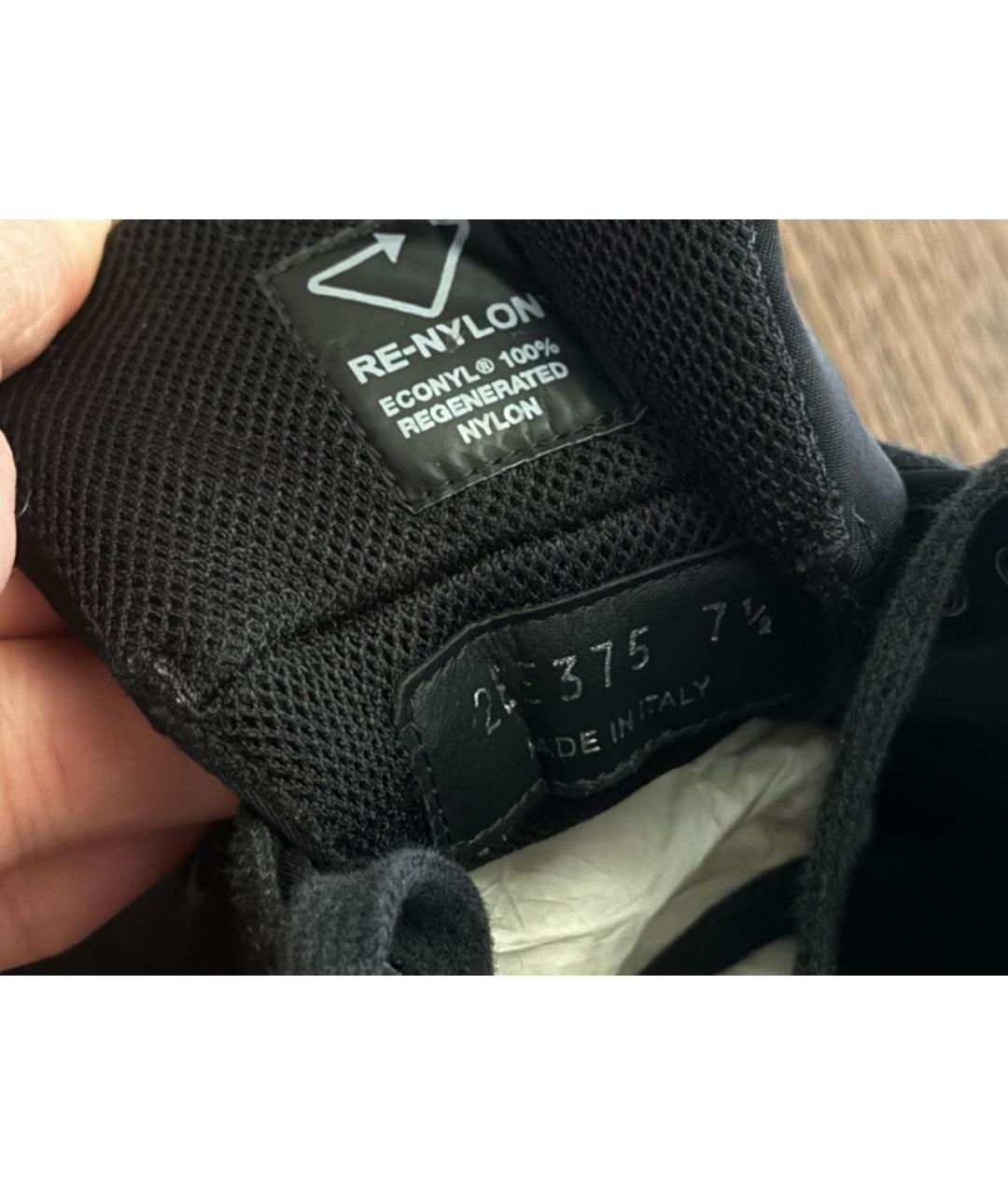 PRADA Черные текстильные низкие кроссовки / кеды, фото 7