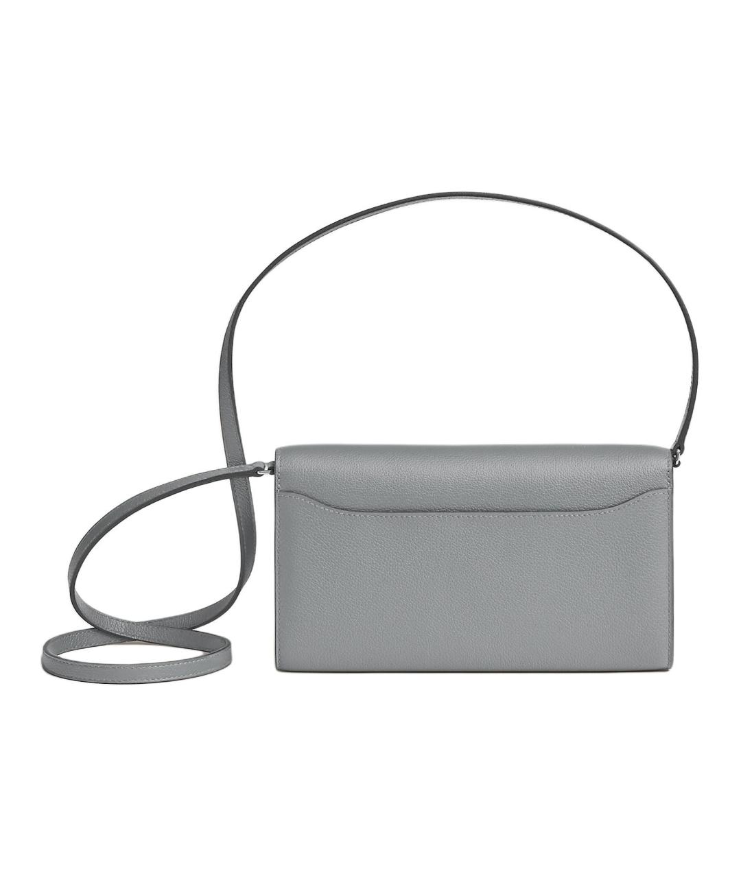 HERMES Серая кожаная сумка через плечо, фото 2