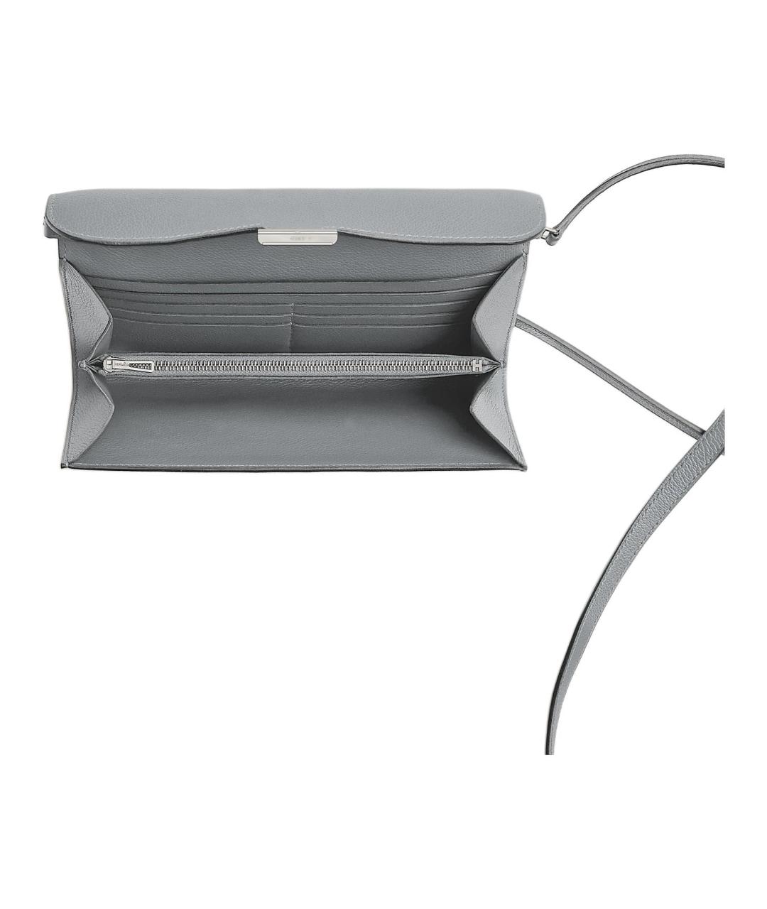 HERMES Серая кожаная сумка через плечо, фото 3