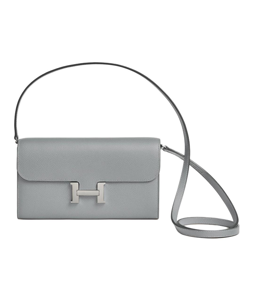 HERMES Серая кожаная сумка через плечо, фото 1