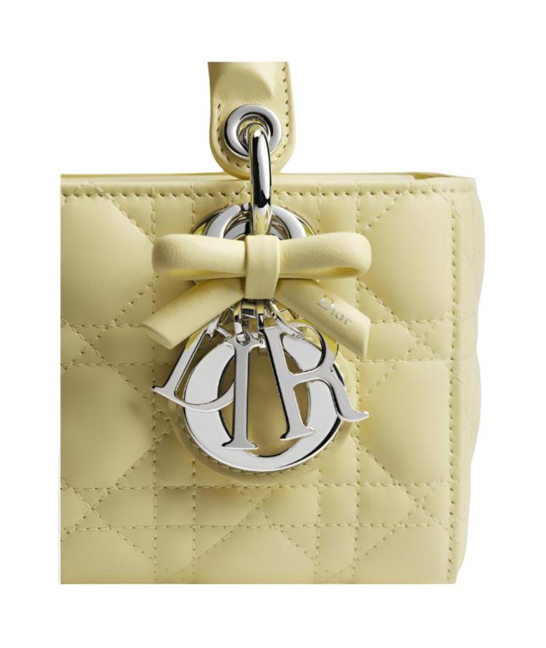 CHRISTIAN DIOR Желтая кожаная сумка через плечо, фото 5