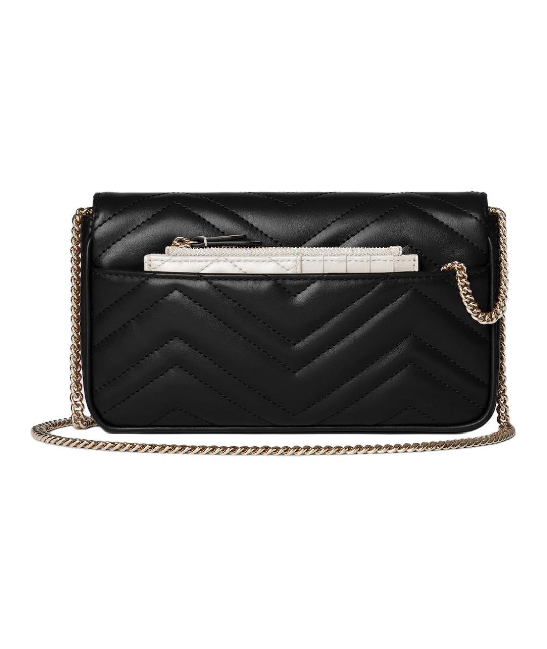 GUCCI Черная кожаная сумка через плечо, фото 5