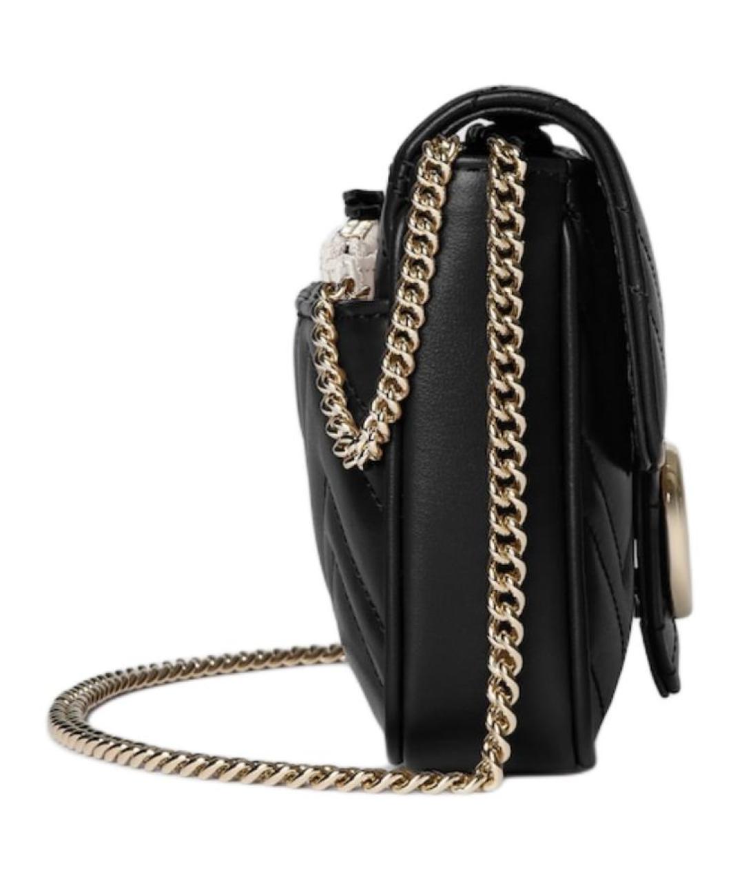 GUCCI Черная кожаная сумка через плечо, фото 4