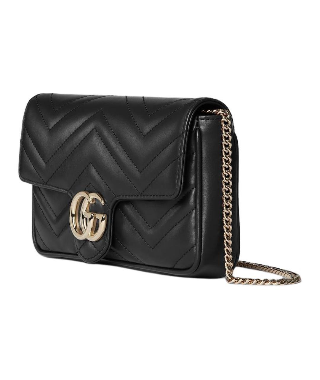 GUCCI Черная кожаная сумка через плечо, фото 3