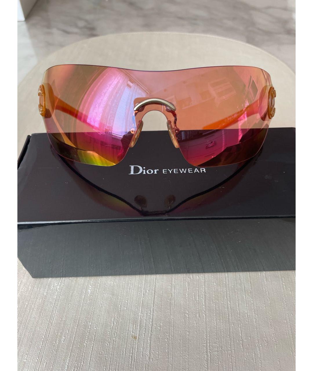 CHRISTIAN DIOR Оранжевое пластиковые солнцезащитные очки, фото 8