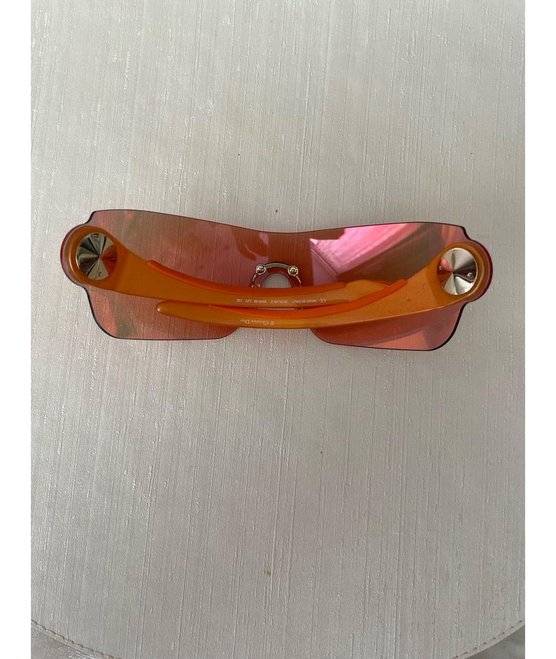 CHRISTIAN DIOR Оранжевое пластиковые солнцезащитные очки, фото 7