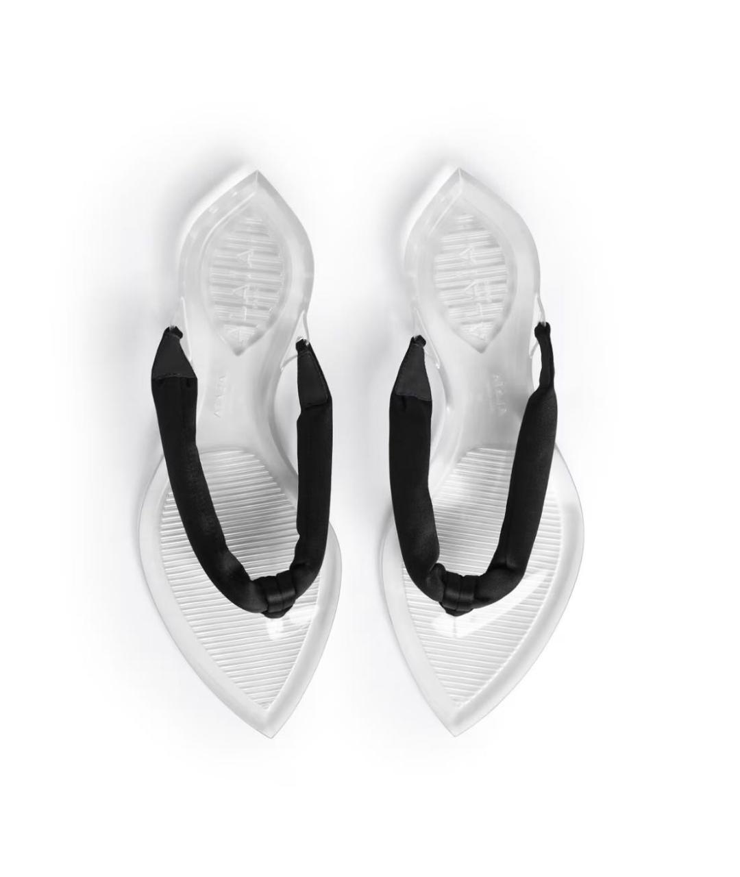 ALAIA Черные текстильные шлепанцы, фото 4