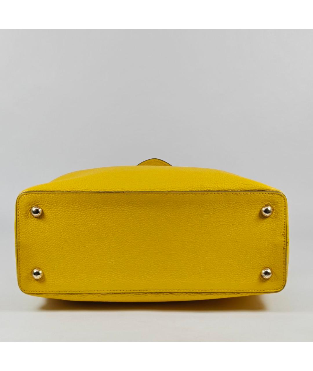 LOUIS VUITTON Желтая кожаная сумка с короткими ручками, фото 3