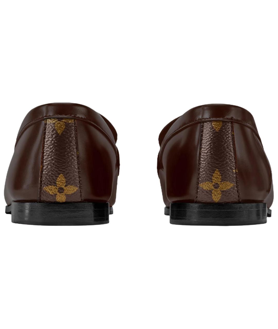 LOUIS VUITTON Коричневые кожаные лоферы, фото 4