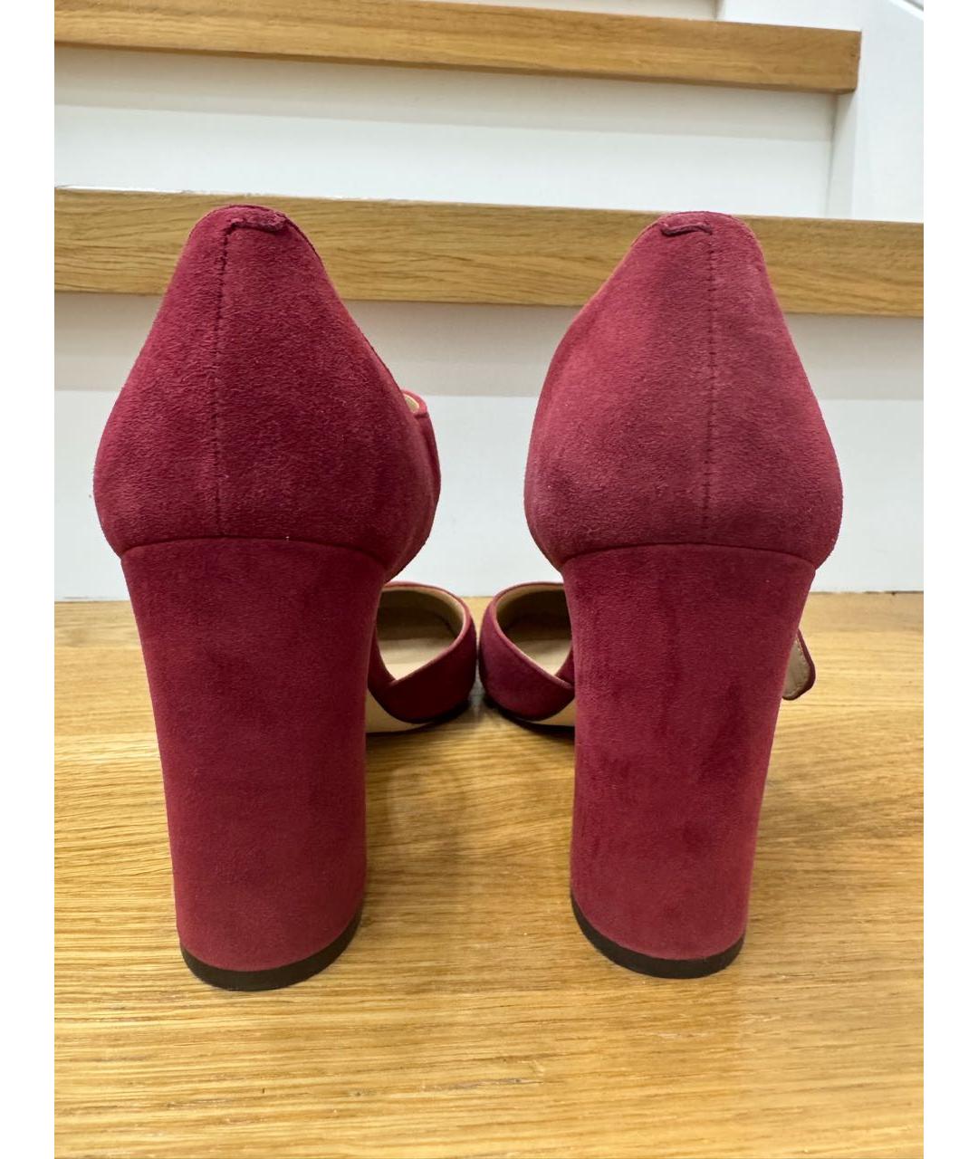 MICHAEL MICHAEL KORS Бордовые замшевые босоножки, фото 4