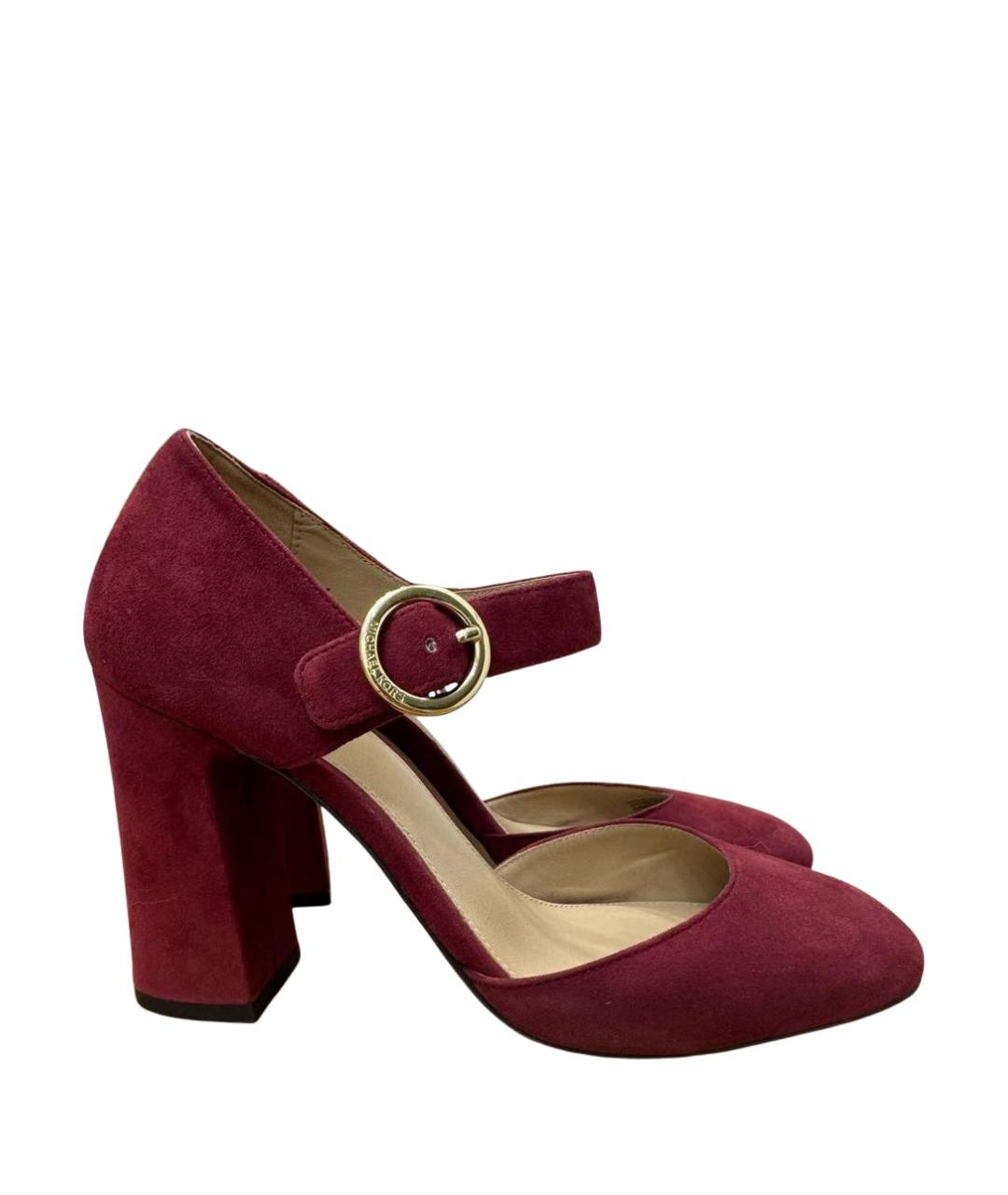 MICHAEL MICHAEL KORS Бордовые замшевые босоножки, фото 1