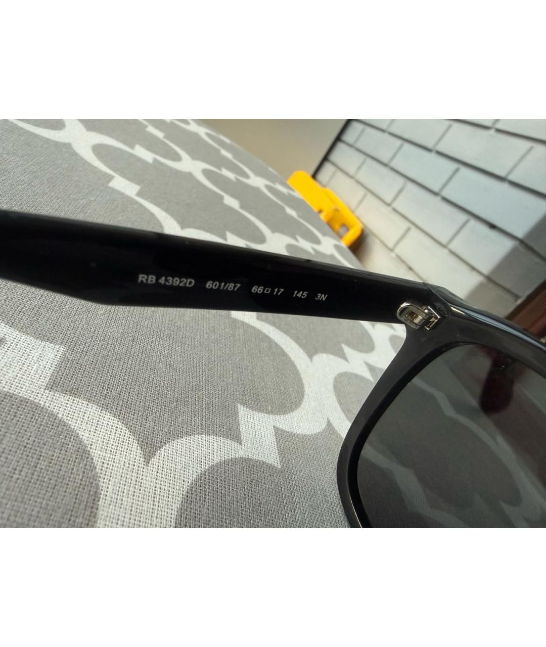 RAY BAN Черные пластиковые солнцезащитные очки, фото 6