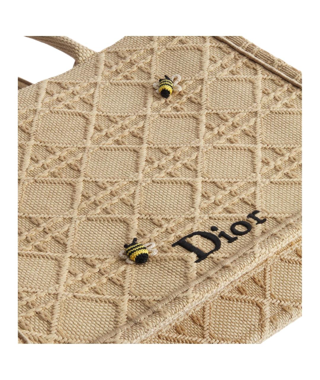 CHRISTIAN DIOR Бежевая хлопковая сумка тоут, фото 5