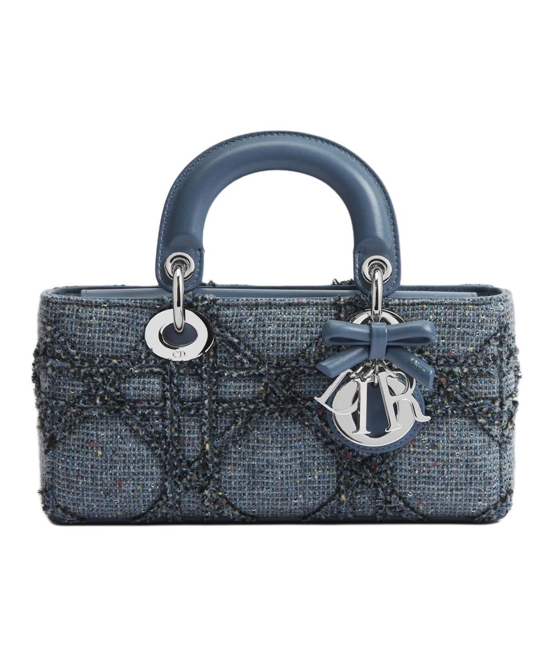 CHRISTIAN DIOR Синяя тканевая сумка с короткими ручками, фото 1