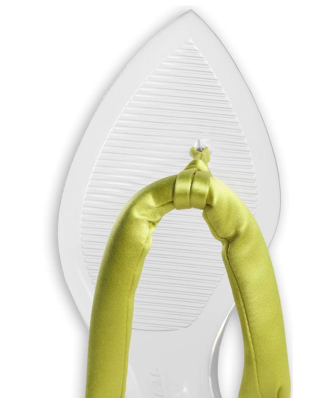 ALAIA Салатовые текстильные шлепанцы, фото 3