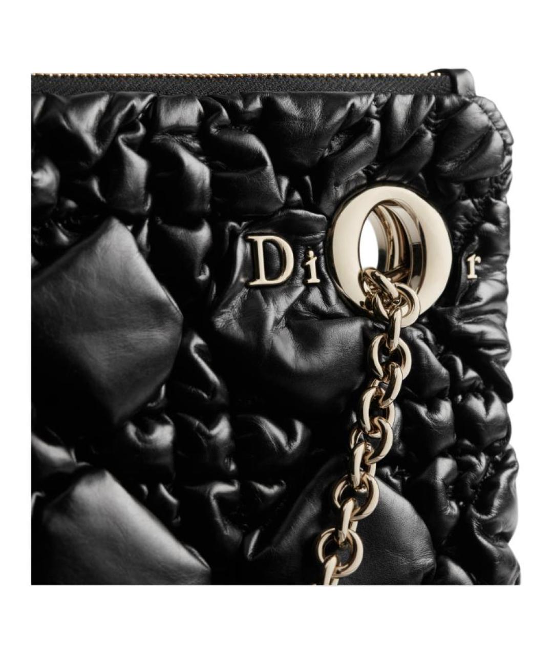 CHRISTIAN DIOR Черная кожаная сумка с короткими ручками, фото 4