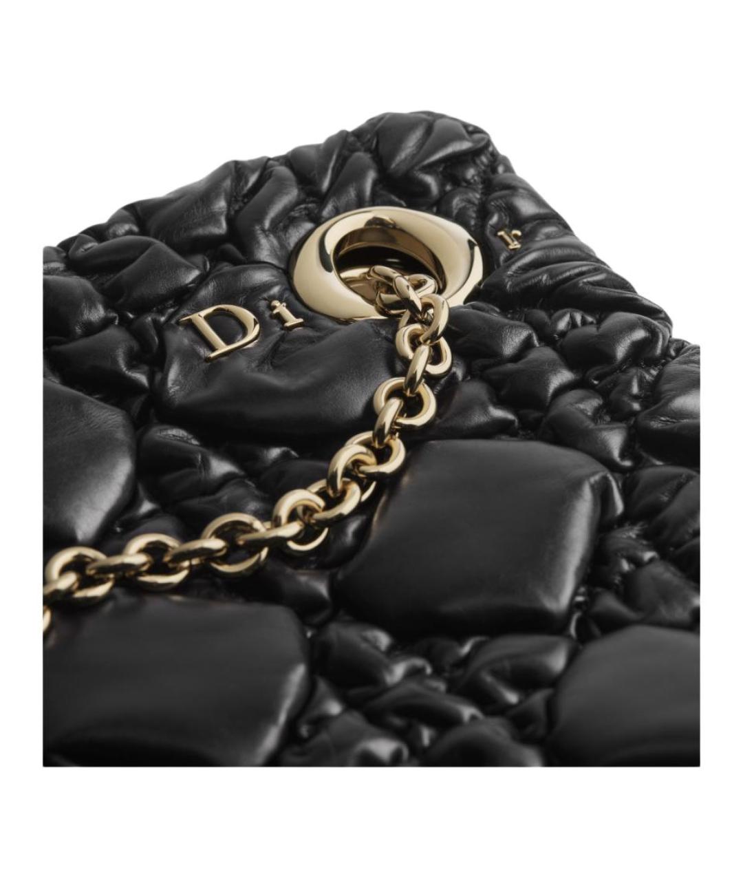 CHRISTIAN DIOR Черная кожаная сумка с короткими ручками, фото 3