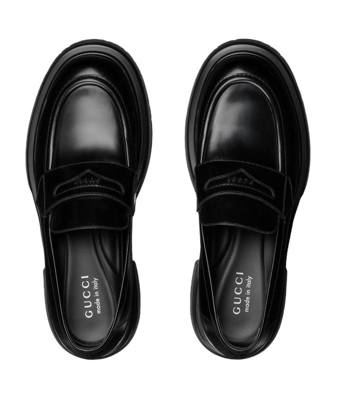 GUCCI Черные кожаные лоферы, фото 4