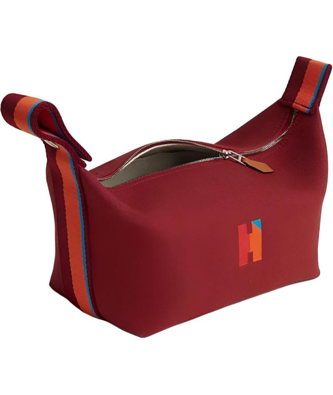 HERMES Красная хлопковая косметичка, фото 2