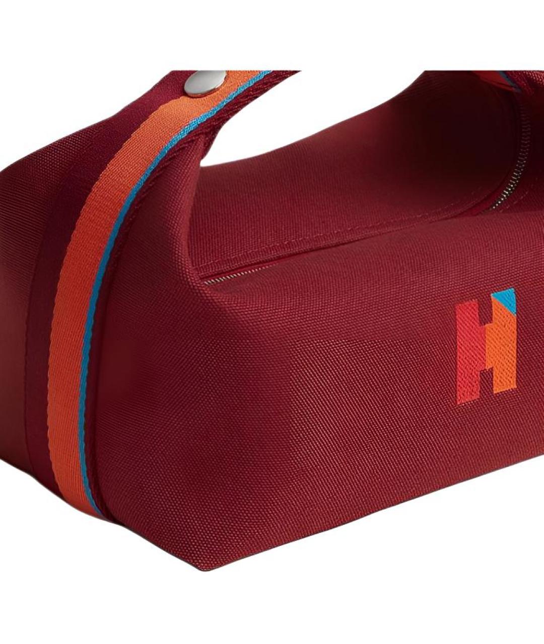 HERMES Красная хлопковая косметичка, фото 4