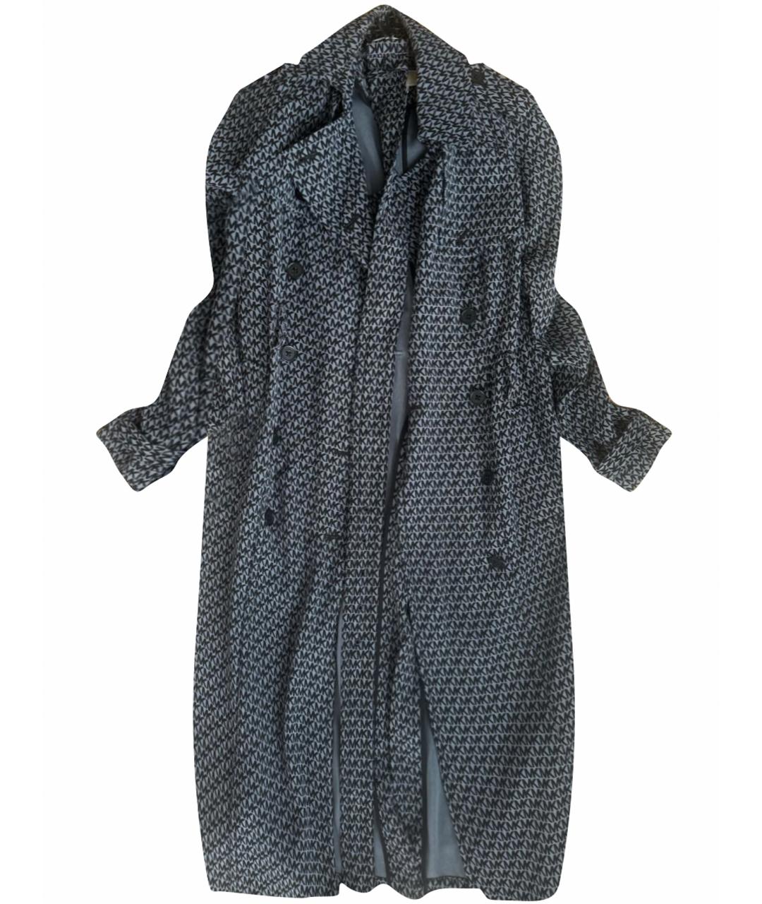 MICHAEL MICHAEL KORS Антрацитовый вискозный тренч/плащ, фото 1