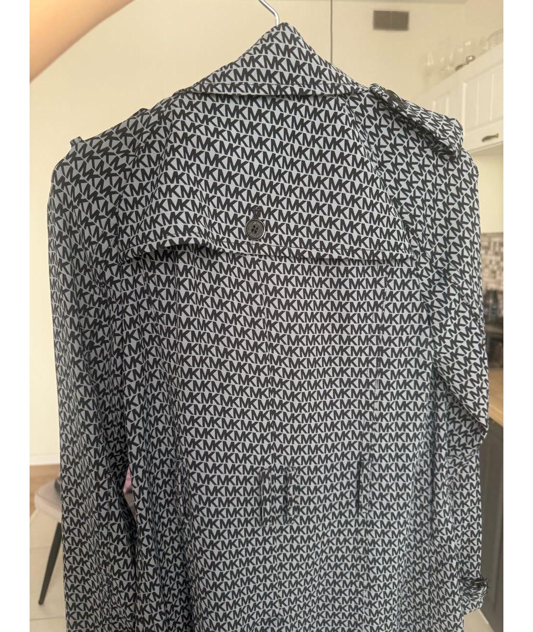 MICHAEL MICHAEL KORS Антрацитовый вискозный тренч/плащ, фото 2