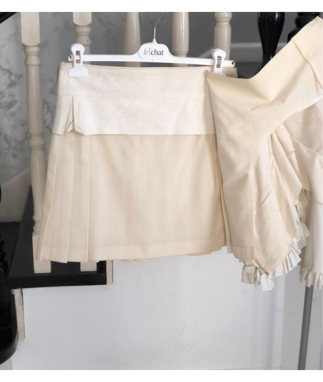 COMME DES GARÇONS Бежевая хлопковая юбка миди, фото 4