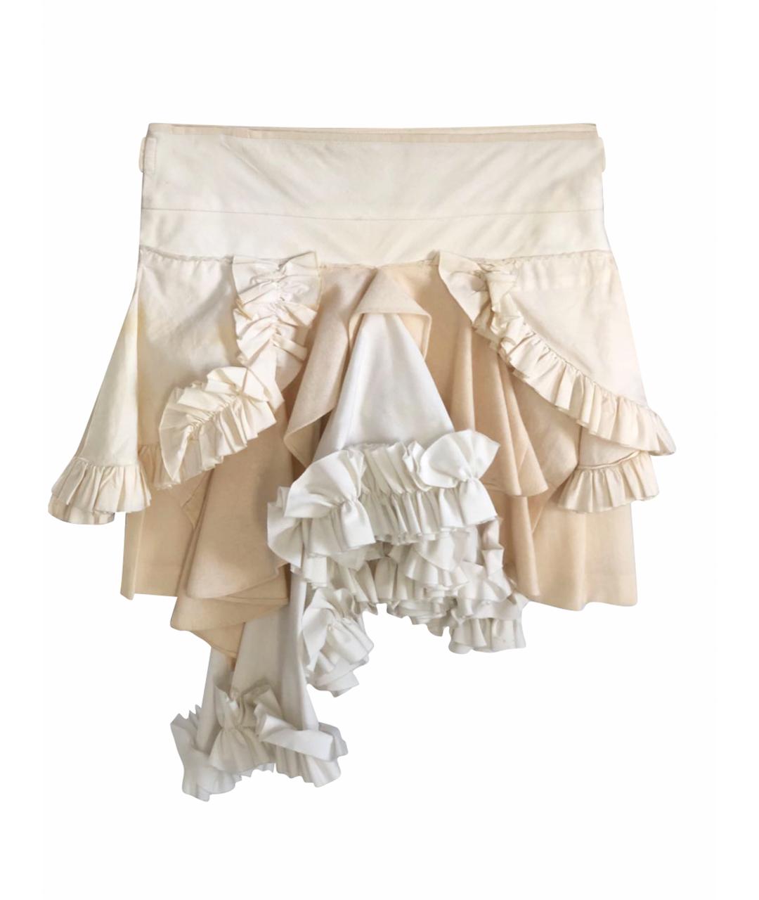 COMME DES GARÇONS Бежевая хлопковая юбка миди, фото 1