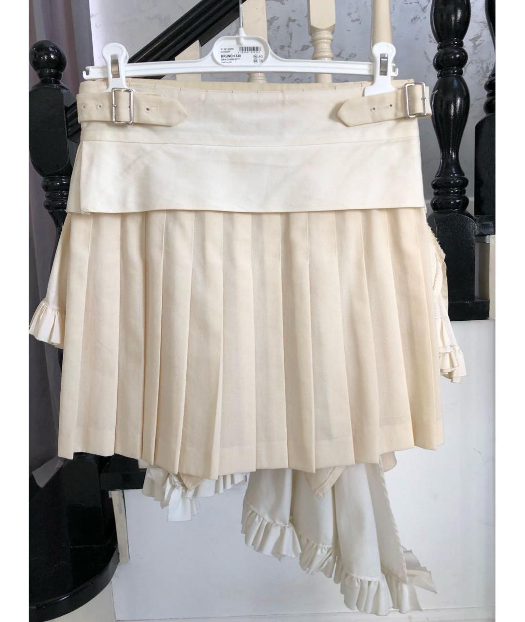 COMME DES GARÇONS Бежевая хлопковая юбка миди, фото 2