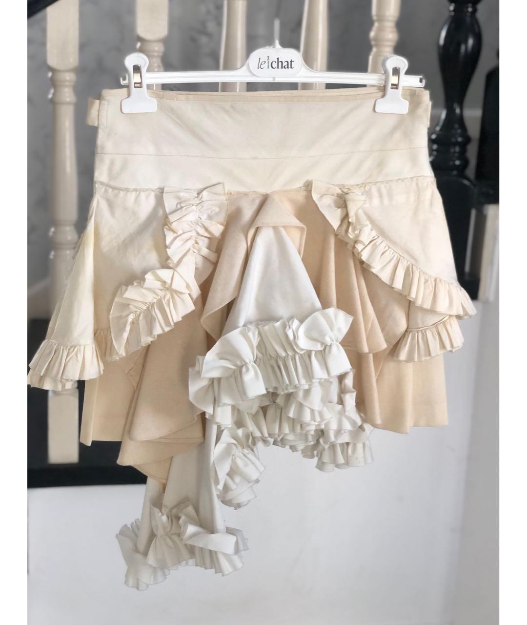 COMME DES GARÇONS Бежевая хлопковая юбка миди, фото 9