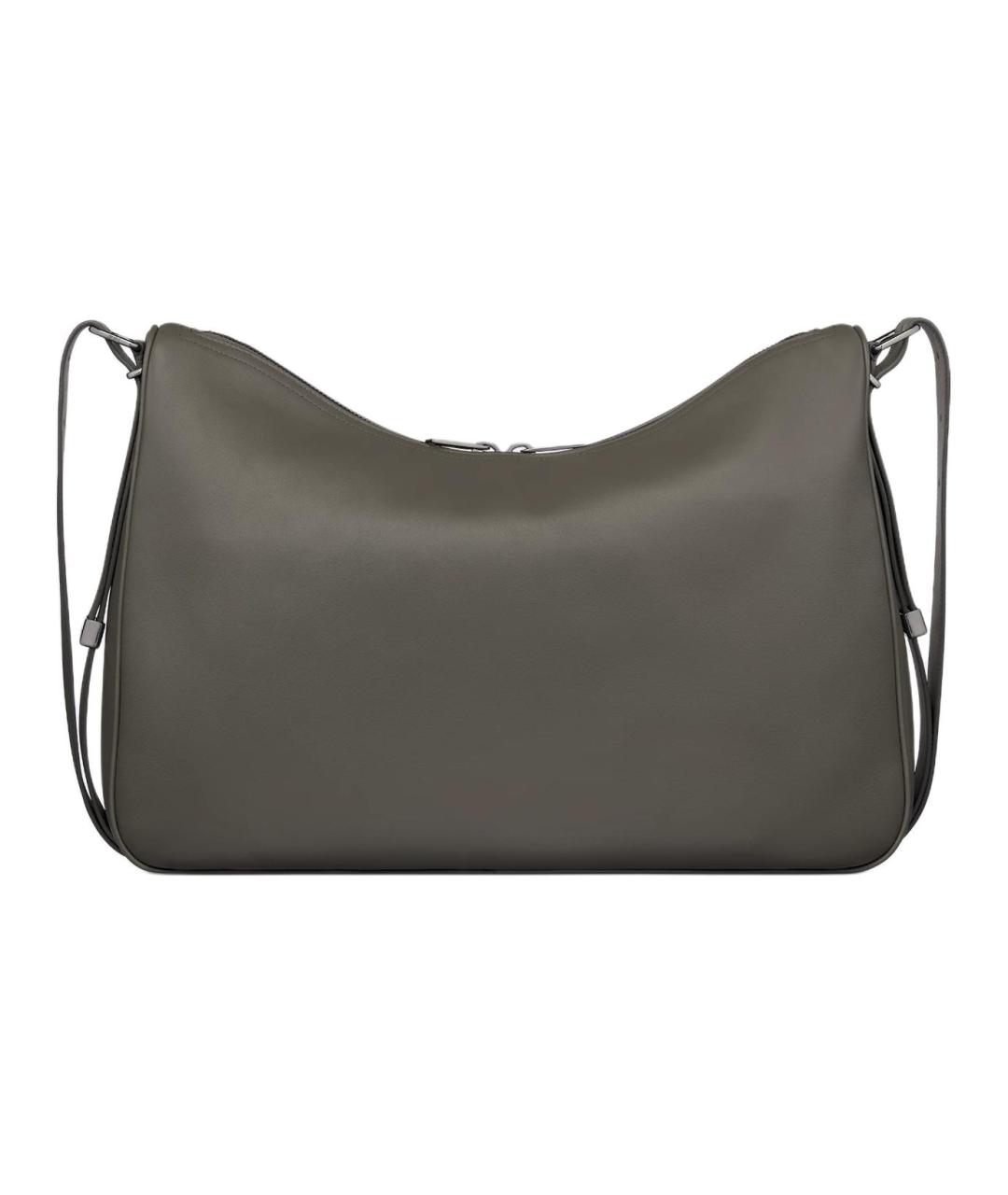 CHRISTIAN DIOR Серая кожаная сумка на плечо, фото 4