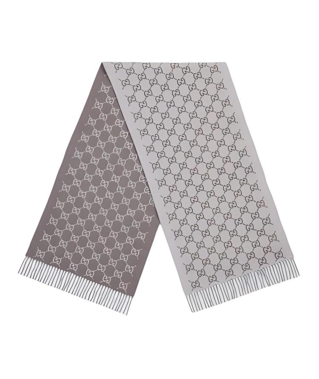 GUCCI Серый кашемировый шарф, фото 1