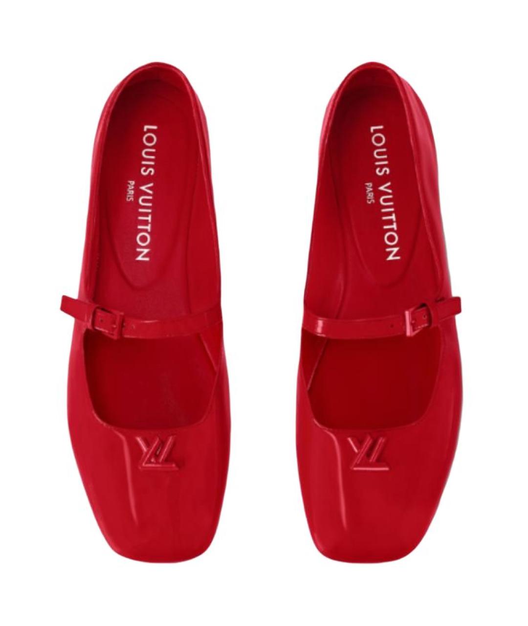 LOUIS VUITTON Красные кожаные туфли, фото 4