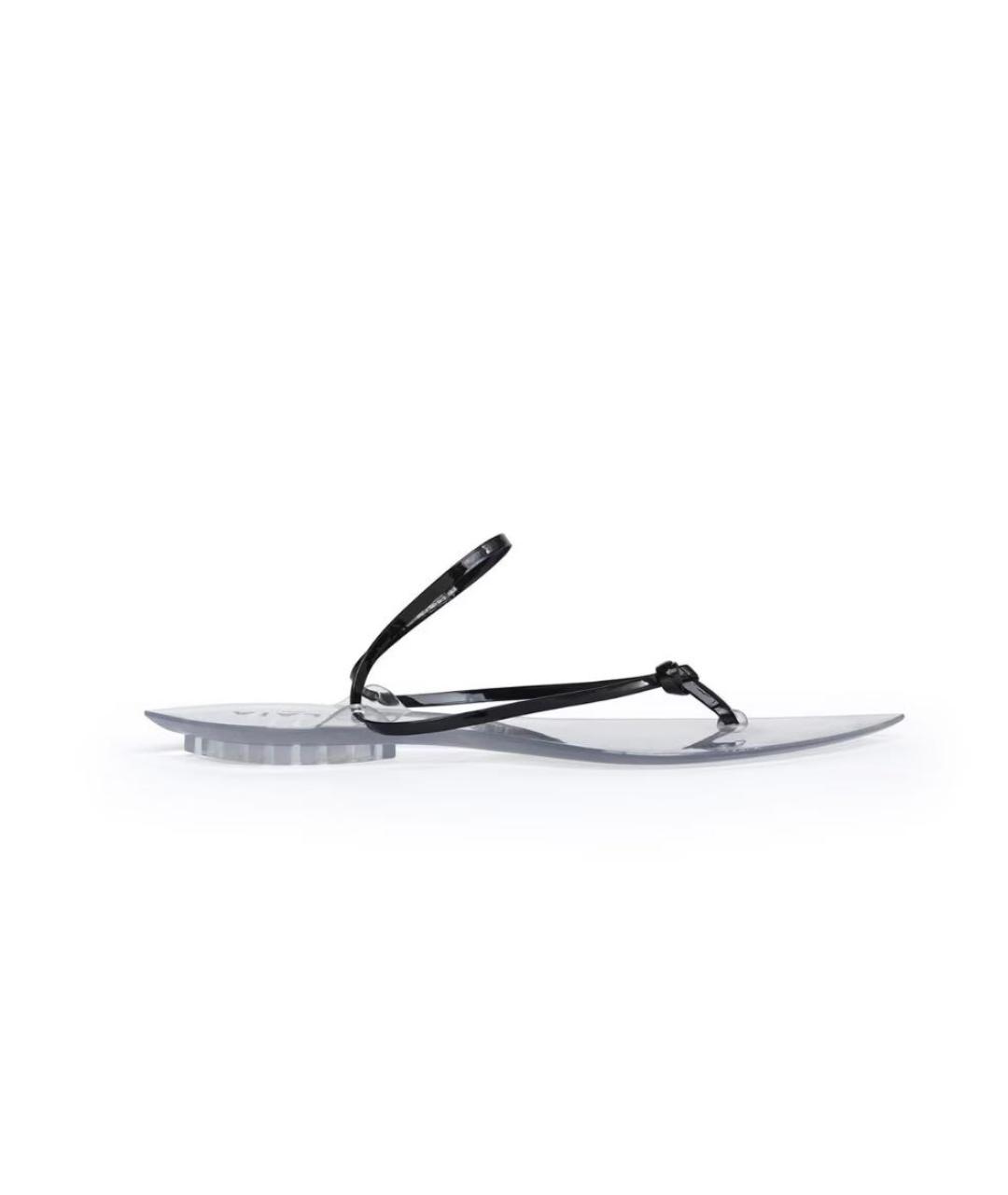 ALAIA Черные кожаные шлепанцы, фото 1