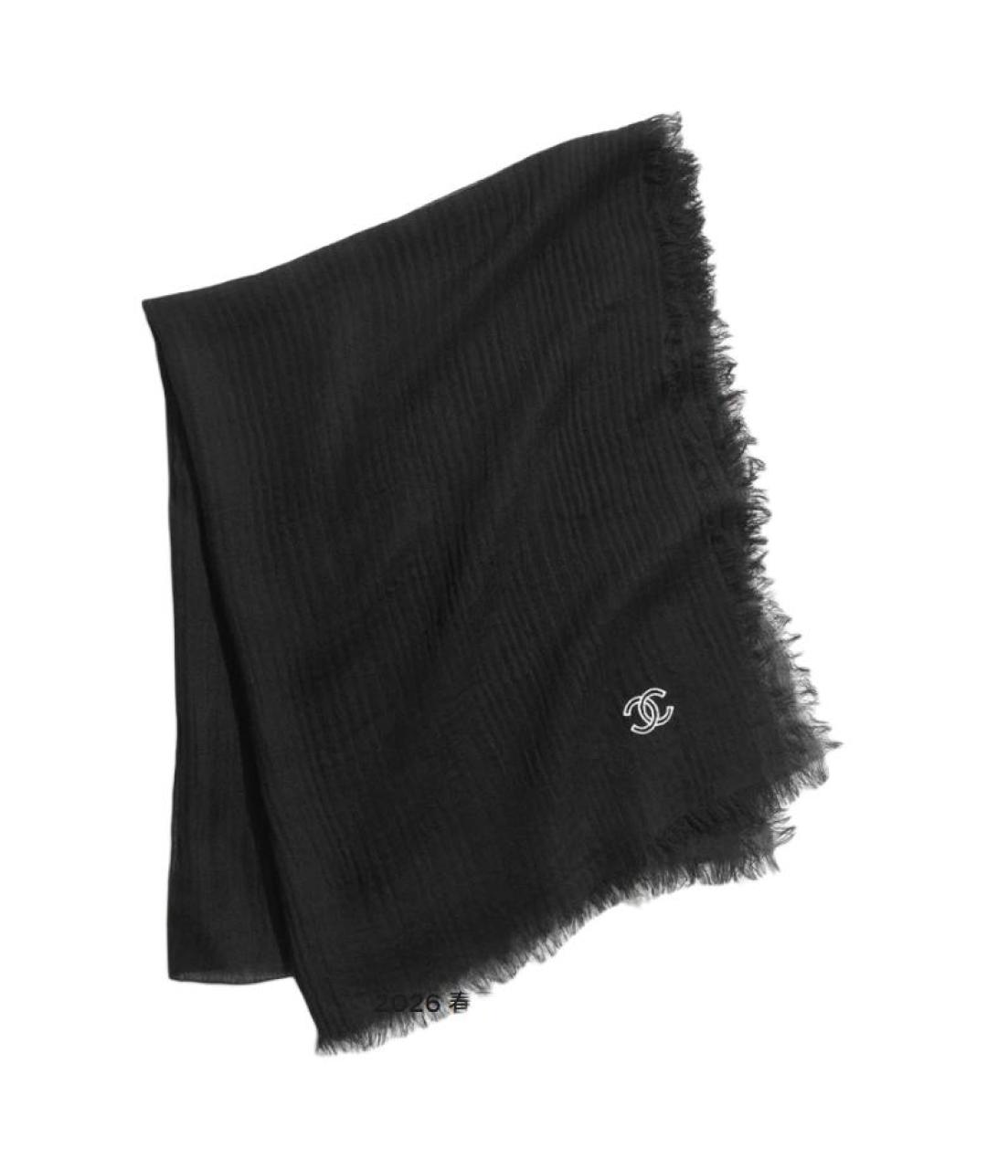 CHANEL Черный шарф, фото 2