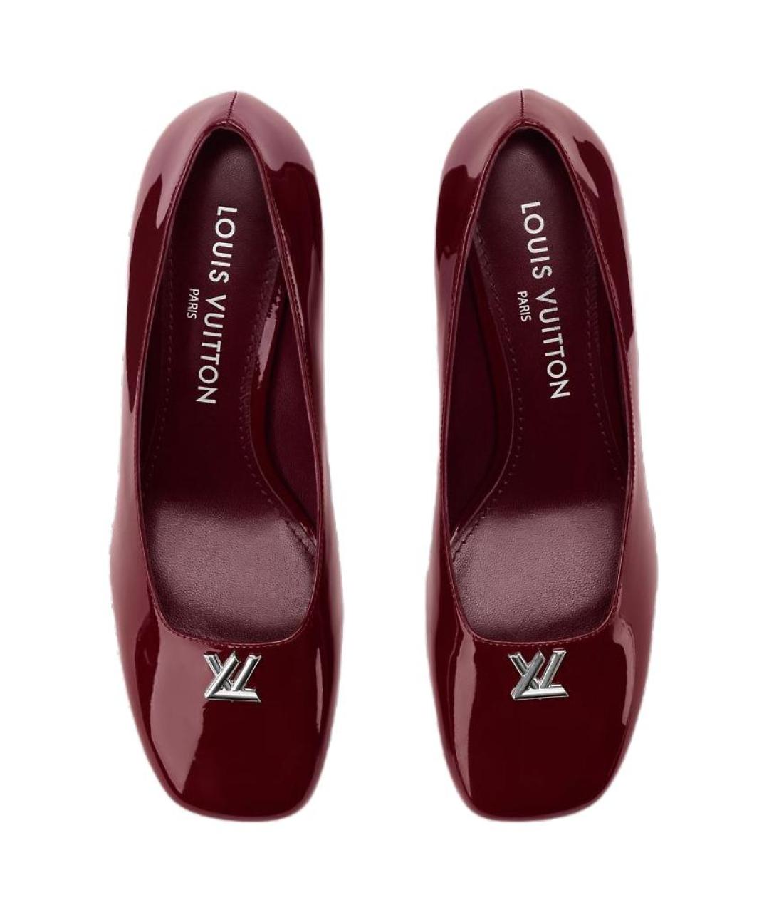 LOUIS VUITTON Бордовые кожаные туфли, фото 4