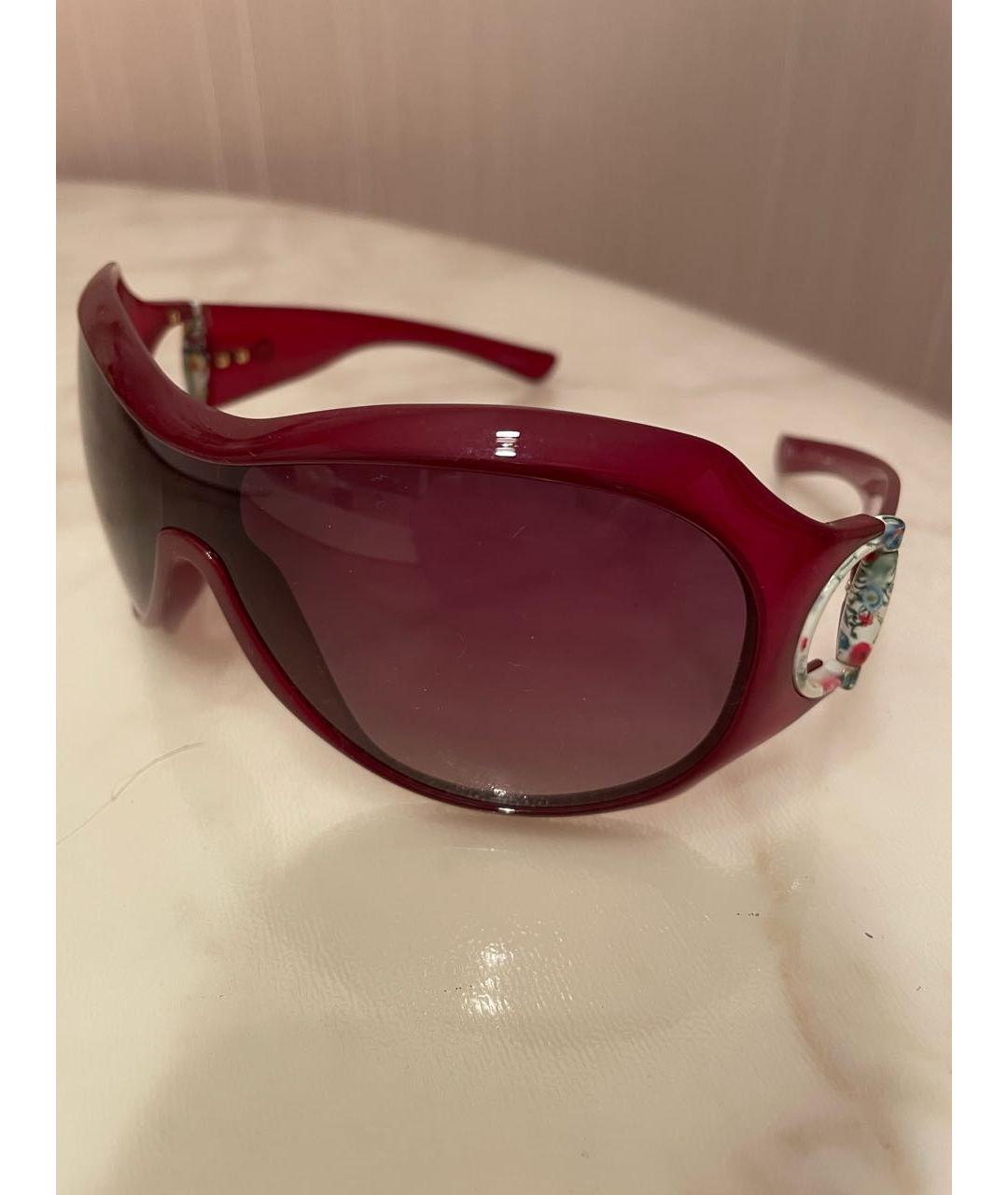 GUCCI Бордовые пластиковые солнцезащитные очки, фото 2