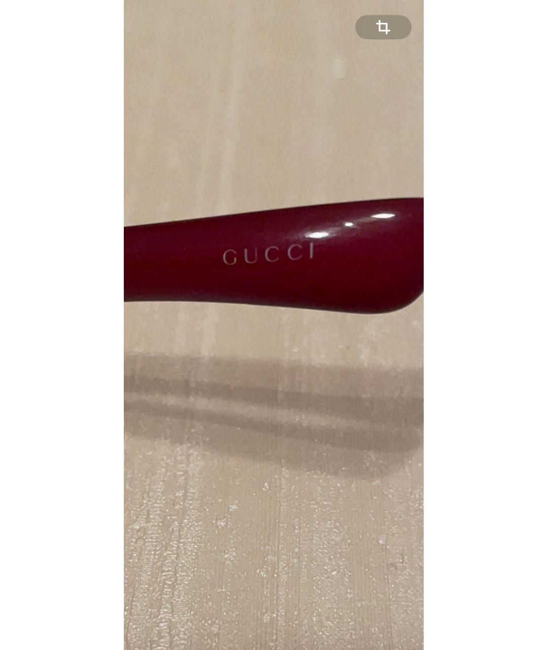 GUCCI Бордовые пластиковые солнцезащитные очки, фото 5