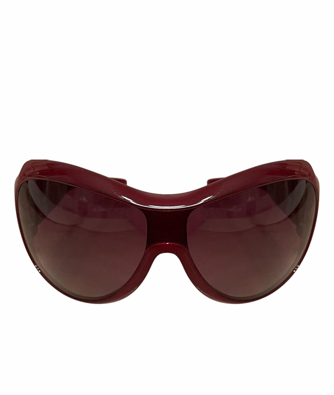 GUCCI Бордовые пластиковые солнцезащитные очки, фото 1