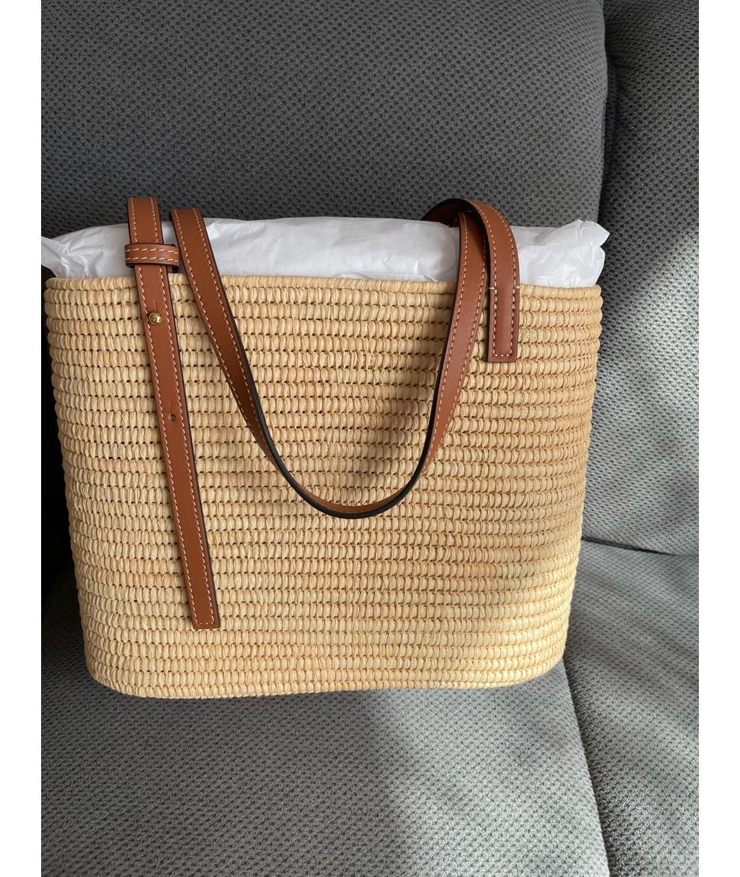 LOEWE Коричневая пелетеная сумка тоут, фото 6