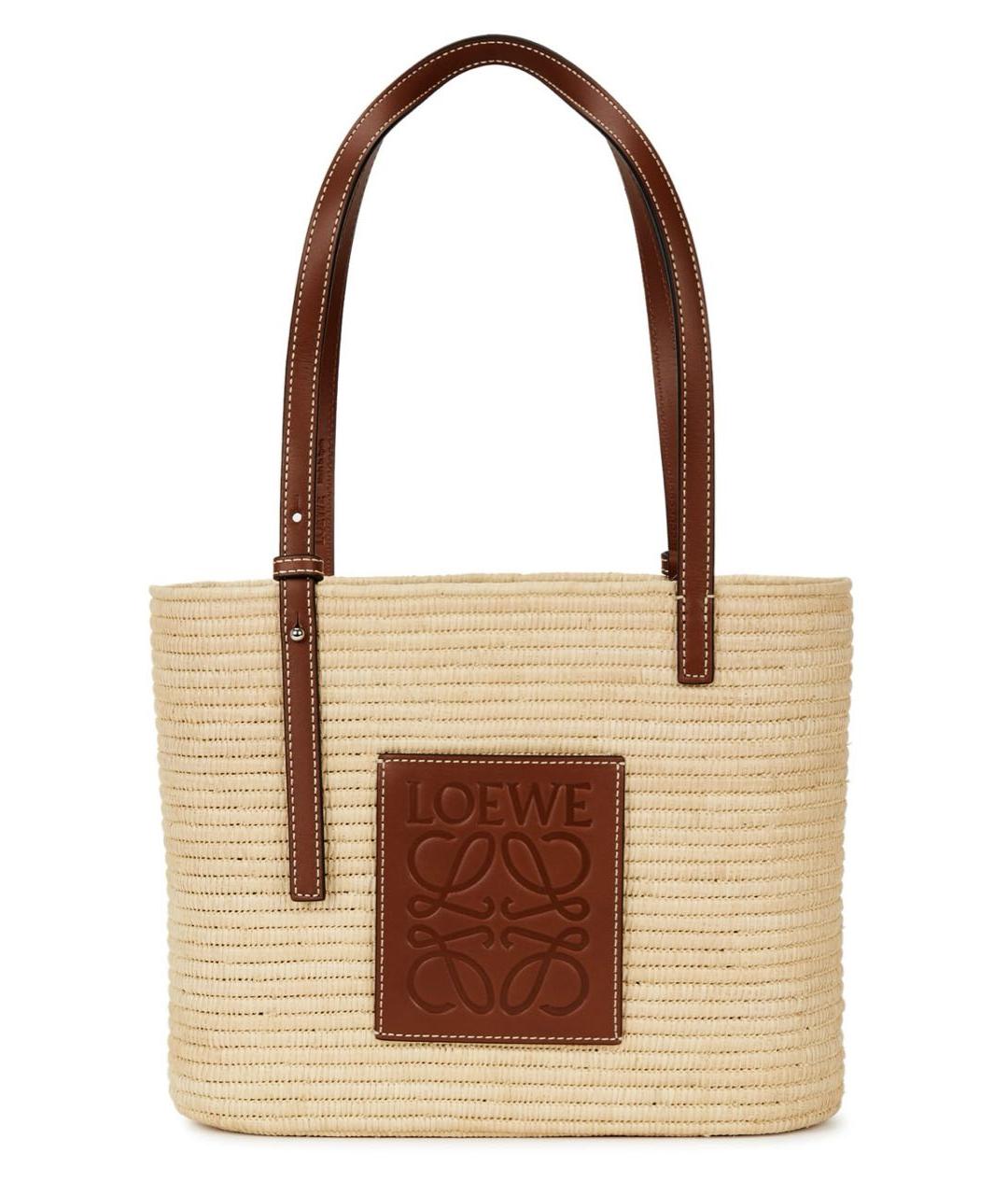 LOEWE Коричневая пелетеная сумка тоут, фото 9