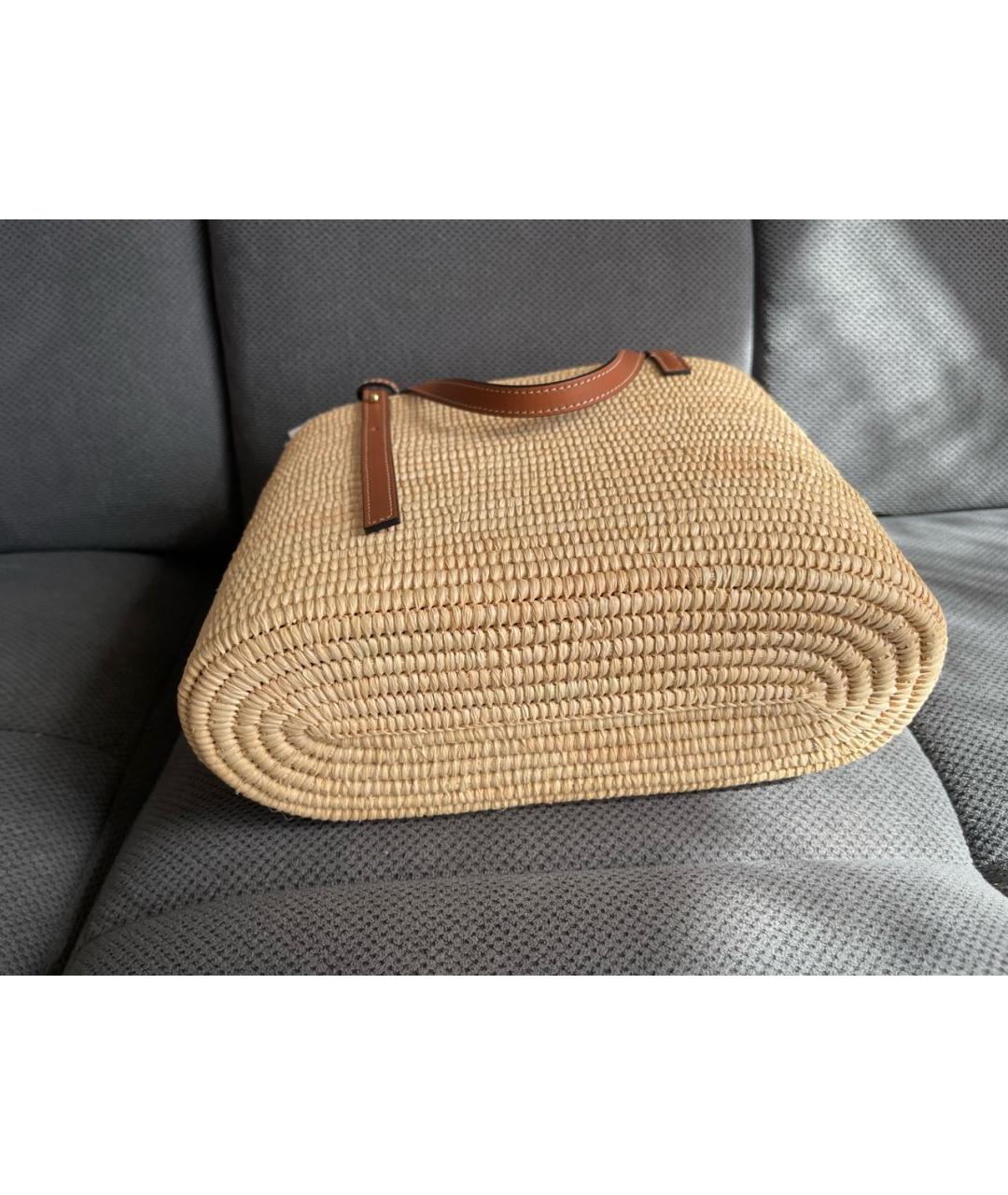 LOEWE Коричневая пелетеная сумка тоут, фото 8