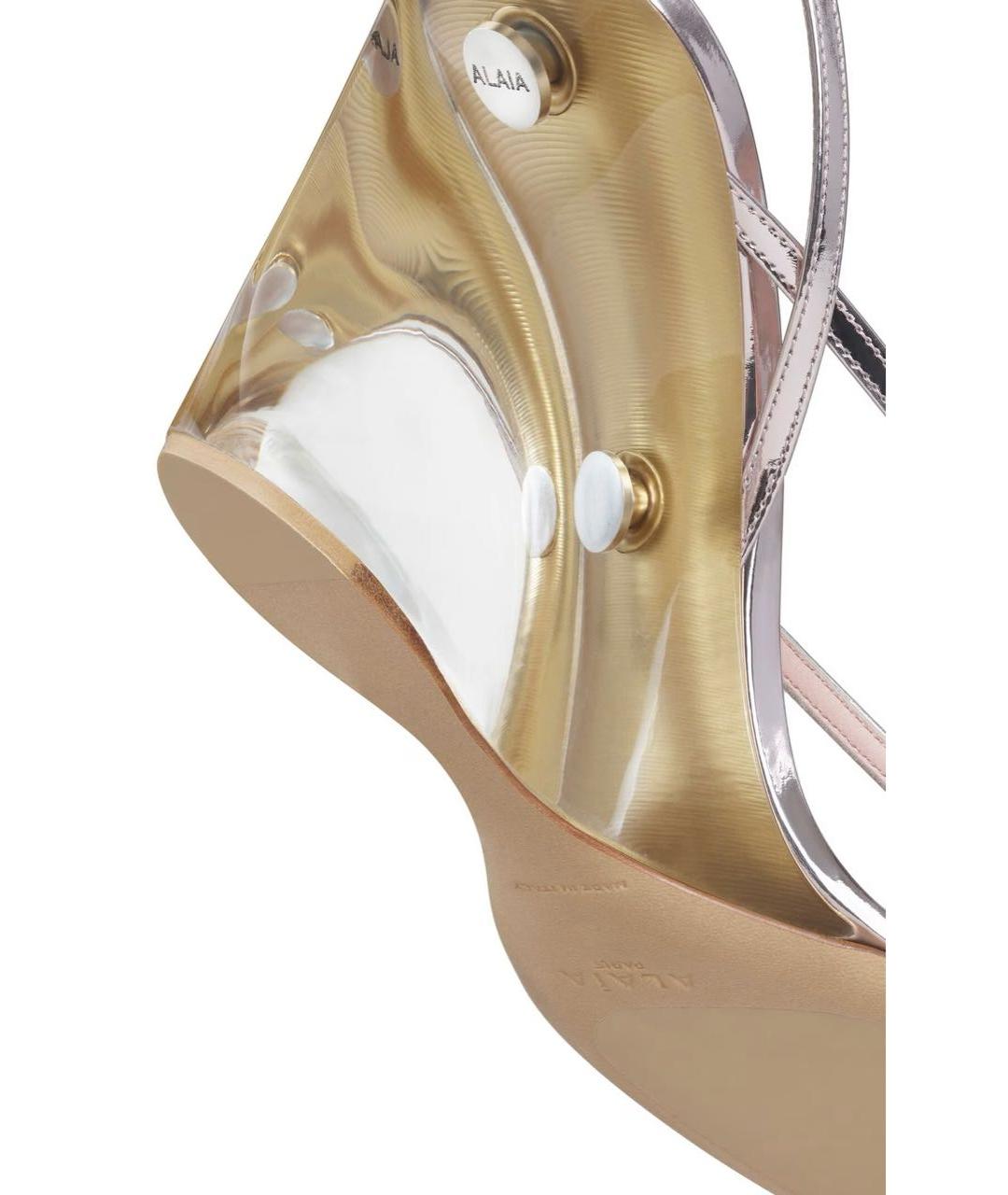 ALAIA Бежевые кожаные босоножки, фото 4