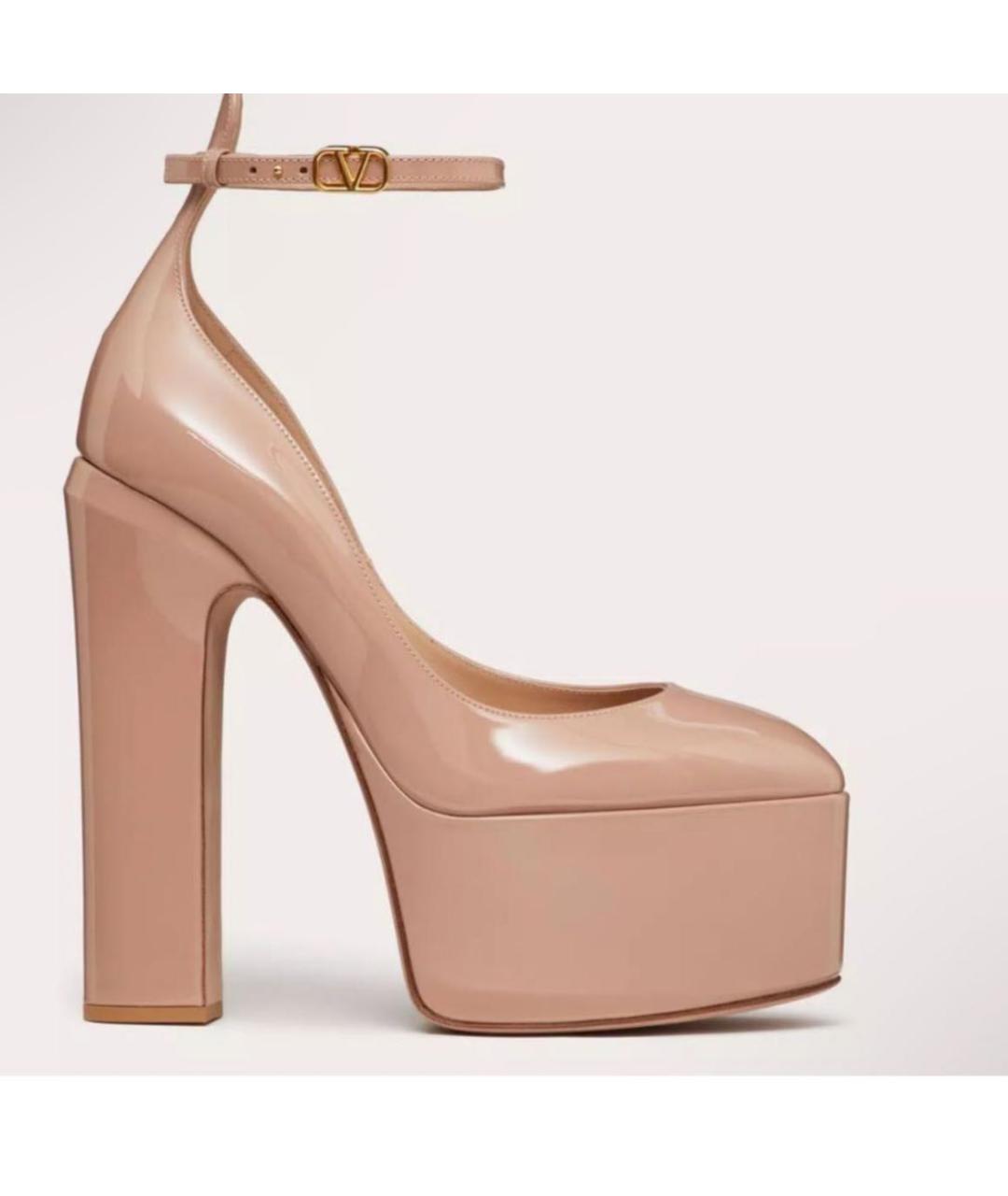 VALENTINO Бежевые туфли из лакированной кожи, фото 4